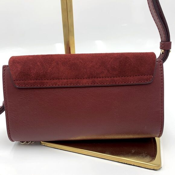 Auth Chloe Mini Faye Crossbody Ex++ Burgundy Suede Leather - Picture 13 of 13